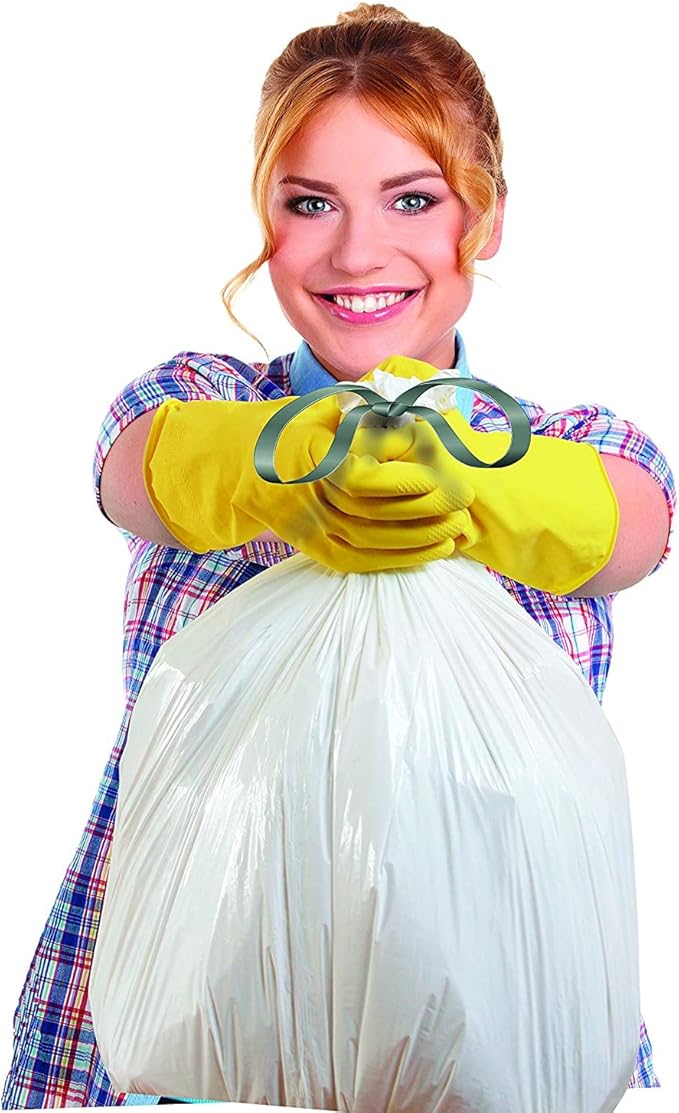 Ultrasac 13 Gallon 1.2 MIL White Drawstring Trash Bags - 23.5" x 31.25" - Pack of 60 - Fits simplehuman N