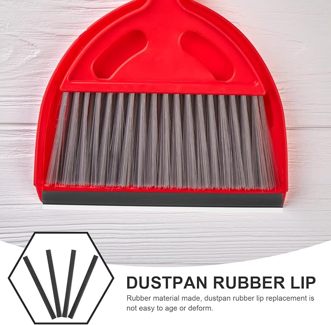 Uonlytech 4pcs Dustpan Rubber Lip Dustpan Rubber Edge Replacement Lip for Dustpan Rubber Lip for Dustpan Dustpan Edge Dustpan Repair Finishing Garbage Shovel Rubber Strip Scrub