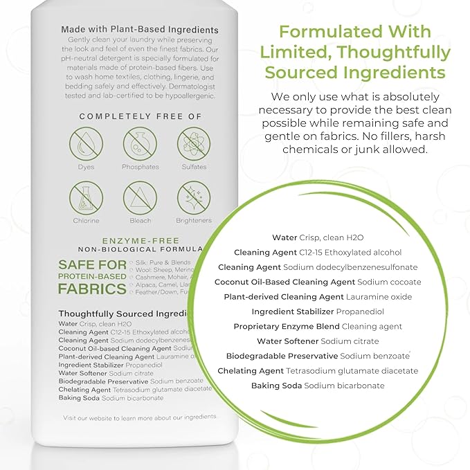 Heritage Park Silk & Wool All-Natural Lavender Mist Scent, pH-Neutral Laundry Detergent - Enzymes-Free, Ultra Concentrated (4 fl oz Trial Size)