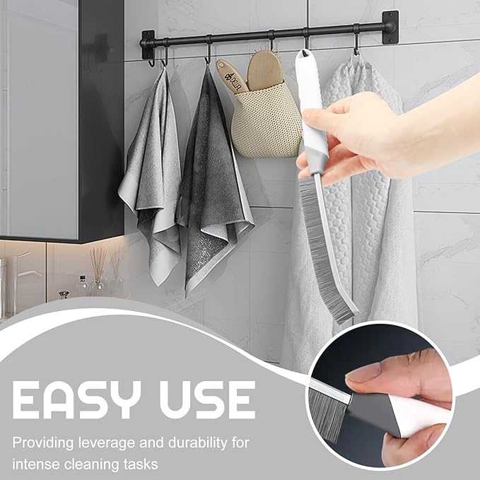 YIGAARUI Crevice Cleaning Brush Bathroom Tile Groove Gap Cleaning Brush Premium Crevice Cleaning Tool Aluminum Support with 15° Angled Head-Grout Thin Brush,Kitchen & Bathroom Tool (5PCS)