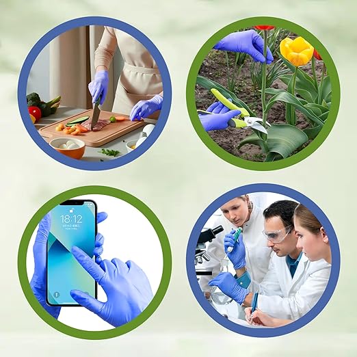 Jointown Biodegradable Nitrile Exam Gloves, Disposable Medical Surgical Gloves, Violet Blue Nitrile Glove, Latex Free, Food Safe, 200 Count, Large