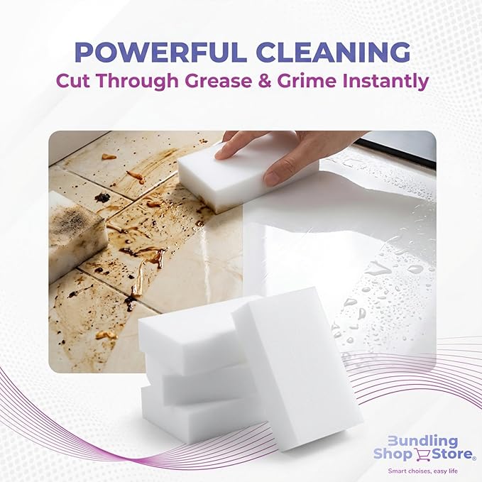 Melamine Sponge- Cleaning Pads 30 Count, High Density, Scratch Free Sponges (3.93in X 2.36in X 0.78in) for Kitchen, Bathroom, Tiles, Walls & Multi-Surface Cleaning