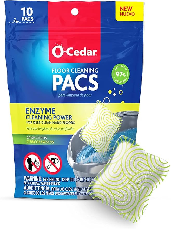 O-Cedar EasyWring RinseClean Microfiber Spin Mop & Bucket Floor Cleaning System with Citrus and Lavender Pacs (Variety Pack)