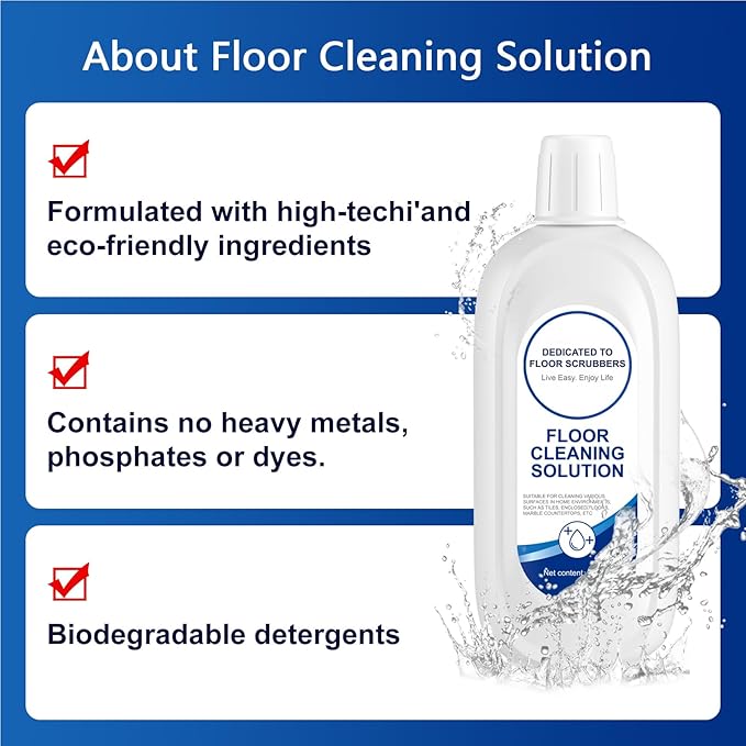 Nukisa Floor Cleaning Solution Compatible With Tineco, Deep Cleans for Multiple Hard Floors, Suitable With All Robot Vacuums with Mopping and Cordless Wet/Dry Vacuum Mop Cleaner (Original 2 Bottle)