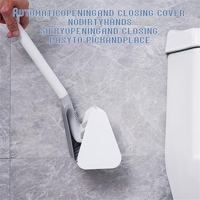 Golf Toilet Brush, Silicone Toilet Brush and Holder Set, Long Handled Toilet Brush, No Dead Corner (Blue)