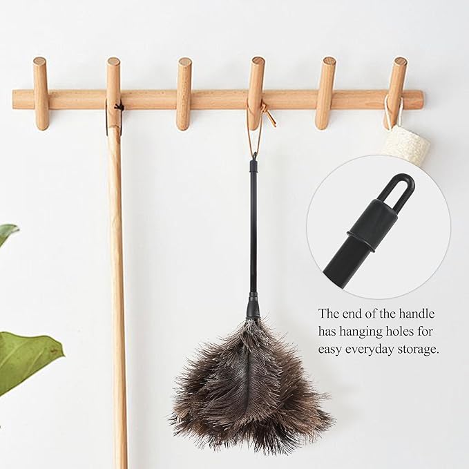 MehelloFeather Ostrich Feather Duster 15Inch Natural Fluffy Handheld Feather Dusters for Cleaning Keyboard Home Car Office (8PCS)