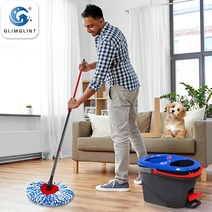 Mop Replace Heads Compatible for O Cedar 4 Pack, Spin Mops Refill Head Replacement for RinseClean 2-Tank System, Machine Washable, Suitable for Hard-surfaced Floors Cleaning