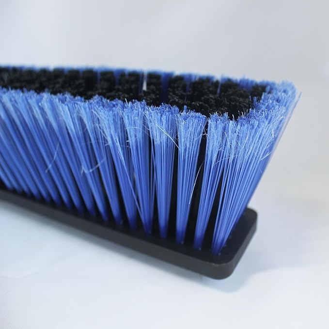 FRAXIR 2PCS Push Broom Head Outdoor Large Stiff Bristle Broom Head - Excellent Cleaning Performance - Easy Installation Broom Head(Blue, 18 inches)