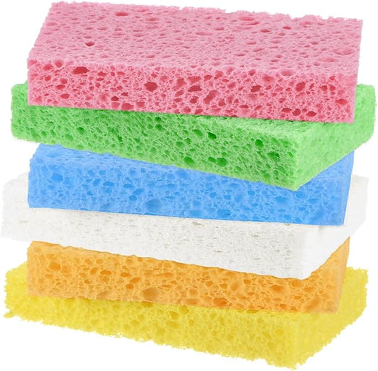 M METERXITY 1-Set Kitchen Sponges, Condense Eco Cellulose Non-Scratch Scrub Heavy Sponge for Kitchen/Household/Bathroom, Clean Tough Messes Dish Scrubber [Multicolor]