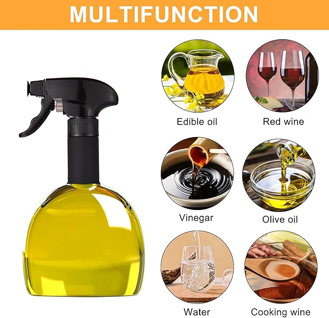 Oil Sprayer for Cooking, 9.5oz Oil Dispenser, Non-Aerosol for Olive Oils, Reusable Oil Vinegar Spritzer Sprayer for Air Fryer, Kitchen, Salad, Baking, BBQ, Frying(Blue)