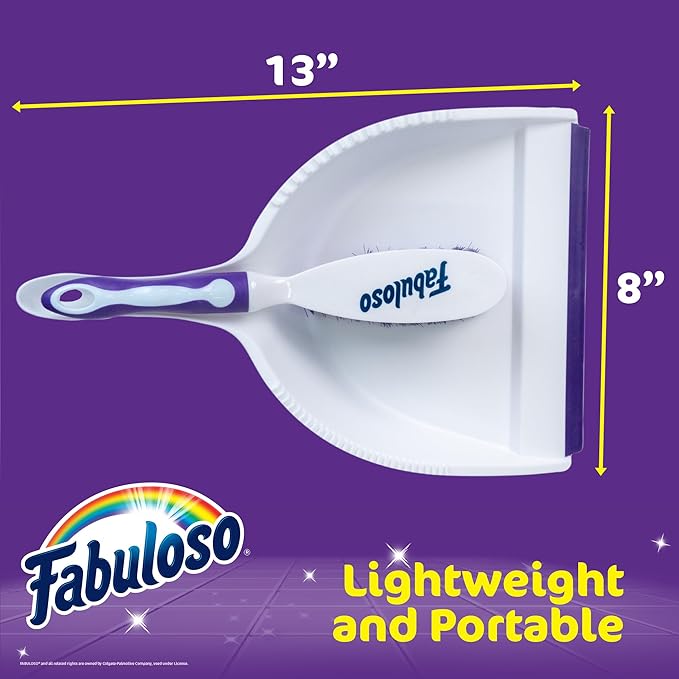 Fabuloso Brush and Dustpan Set – Compact Dust Pan and Brush Set with Snap-Together Storage and Hanging Hole