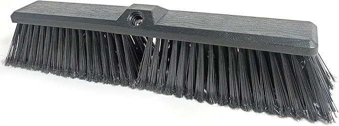 FRAXIR Push Broom Head Outdoor Large Stiff Bristle - Excellent Cleaning Performance- Easy Installation (18 inches)