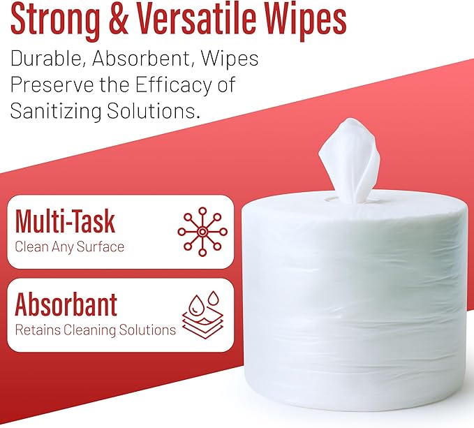 WIPESPLUS Replacement Standard Multi-Task Wipes, Dry Wipes for Home and Business, 1200 Count, (6 Packs of 200)