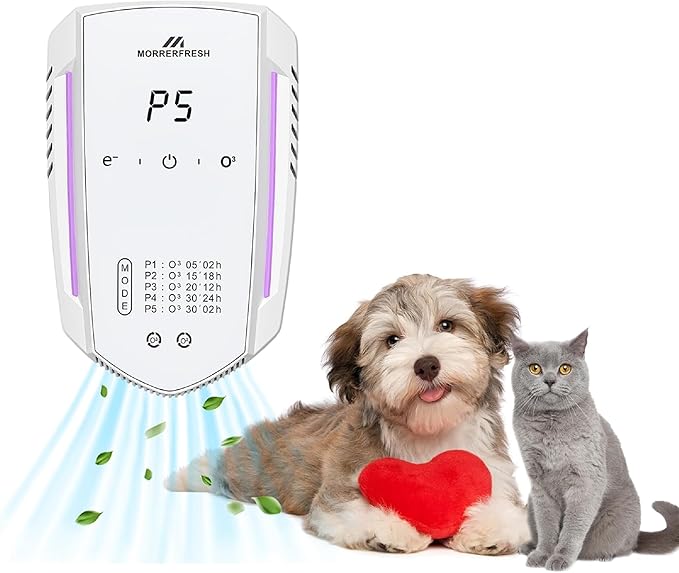 Cat Litter Deodorizer Air Ionizer Ozone Generator Odor Eliminator for Home Pets Litter Box Room Toilet Garage Air Purifier or Car, Rooms, Smoke 99% Pets Poof Odor Eliminator Odor Removal