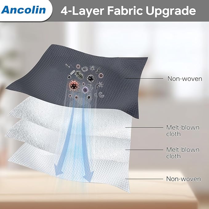 Ancolin 15 Pack Dust Bags for eufy X10 Pro Omni Robot Vacuum and X8 Pro Models, Large Capacity, with Self-Empty Station, 4-Layer Replacement Bag