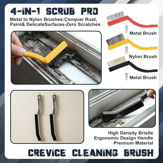 Yiyiring 23 Pcs Window Track Cleaner Tools Set, Window Groove Cleaning Brush Kit for Sliding Door, Sill, Tile Lines, Shutter, Car Vents, Keyboard, Air Conditioner