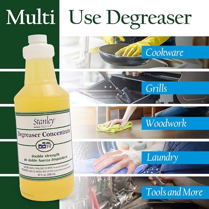 STANLEY HOME PRODUCTS Degreaser Concentrate PLUS Easy-To-Use Spray Bottle – Removes Stubborn Grease & Grime - Multipurpose Cleaner for Home & Commercial Use