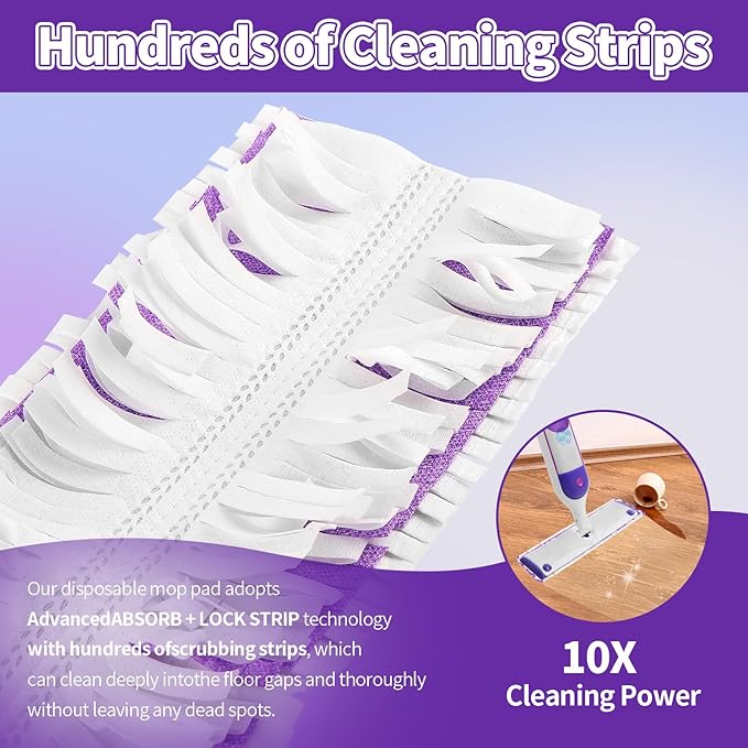 ZHAYAO 30 Pack Disposable Power Mop Pads for Swiffer Power Mop Pads, Compatible with Swiffer Power Mop Refills, Unscented Spray Replacement Floor Cleaning Refills for urface/Hardwood Floor Cleaning