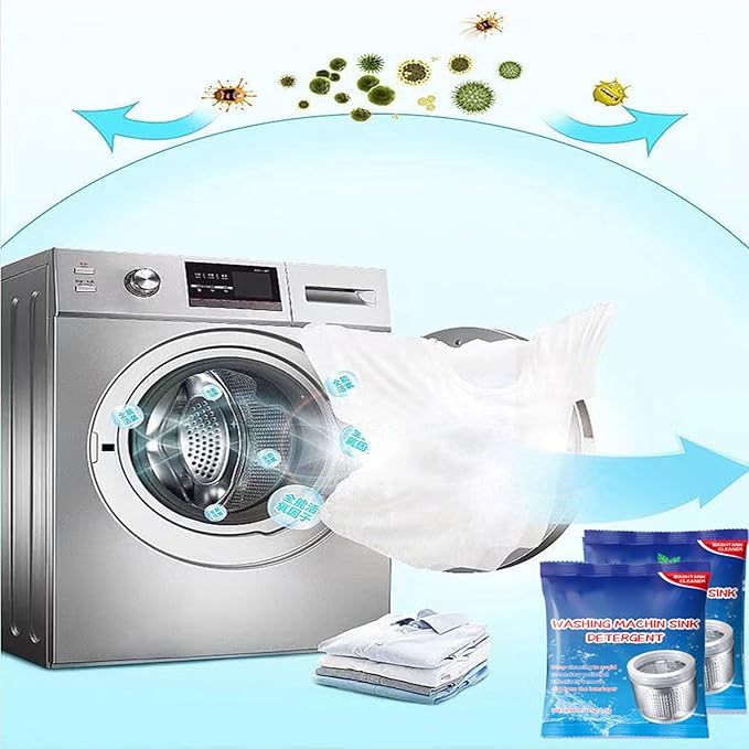 ATHNO Powerful Stain Remover Washer Tank Cleaner,Powder Washing Machine Cleaner,Top Load and Front Load Washers,Descaler for Drum,Tub & All Internal Parts (5PCS)