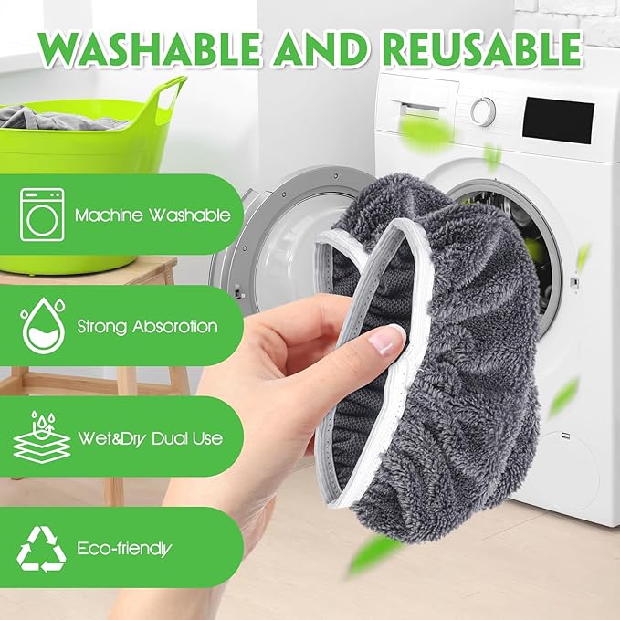 Reusable Mop Pads Compatible with Swiffer - Dry Sweeping Cloths & Wet Mopping Cloths for Household Cleaning - Washable Microfiber Wet Pads for Mopping Floors - 4 Pack (Mop is not Included)