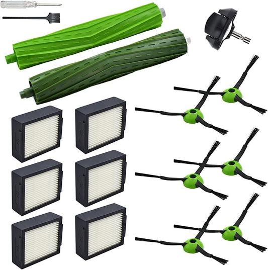 Yojolee Replacement Parts Compatible with iRobot Roomba J7 J7+ J5 J5+ J6 J6+ J8 J8+ J9 J9+ i e j Series Vacuum Cleaner Accessories Kit,Front Caster Wheel,Rubber Brushes,6 HEPA Filters,6 Side Brushes