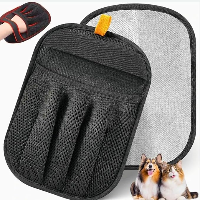 Pet Hair Removal Glove 2-in-1 Pet Hair Removal Tool & Gentle Dog Hair Remover for Shedding – Effective Pet Hair Remover and Cat Hair Remover for Grooming, Furniture, Clothes & Couch Cleaning