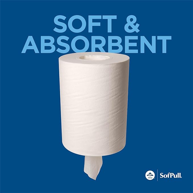 SofPull Junior Centerpull Premium Paper Towel by GP PRO, Georgia-Pacific , White, 28125, 8 Rolls Per Case