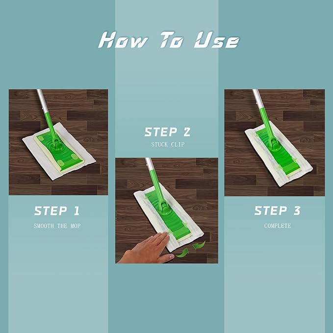 UKEENOR Dry Mop Refills 50 Counts Disposable Dusting Cloths Dry Sweeping Refills Dry Duster Cloths Mop Pads Floor Cloth Refills Electrostatic Cloths 7.8"x11.8" Extra Thick Box Packing