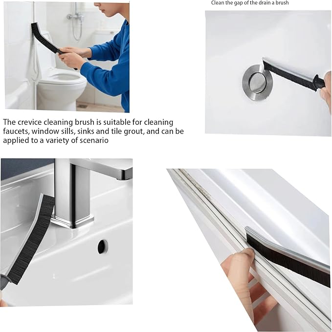 Htydjd 17Pcs Crevice Cleaning Brush Tool Multifunctional Hard Bristle Gap Cleaning Supplies for Bathroom Grout Sink Bathtub Shower Corner Kitchen Toilet Window Track Brushes Small Spaces