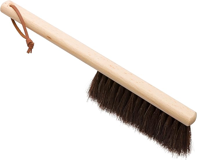Redecker Ultra-Slim Horsehair Hand Brush with Oiled Beechwood Handle, 13-3/4-Inches