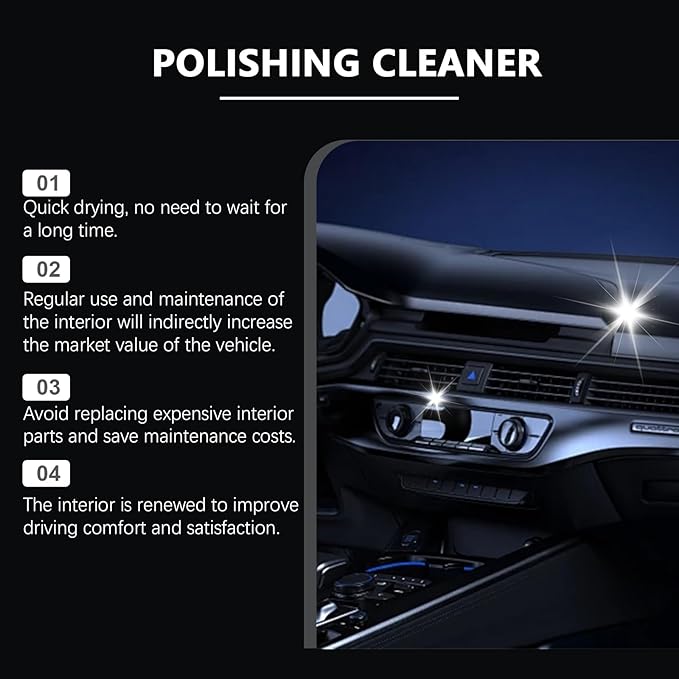 Vexoilux Car Interior Cleaner, Polishing Cleaner Detailer Spray for Vehicle Detailing, Total Vehicle Interior Detailer Spray Rejuvenation, 100ml Multi-Purpose Cleaner (3pcs)