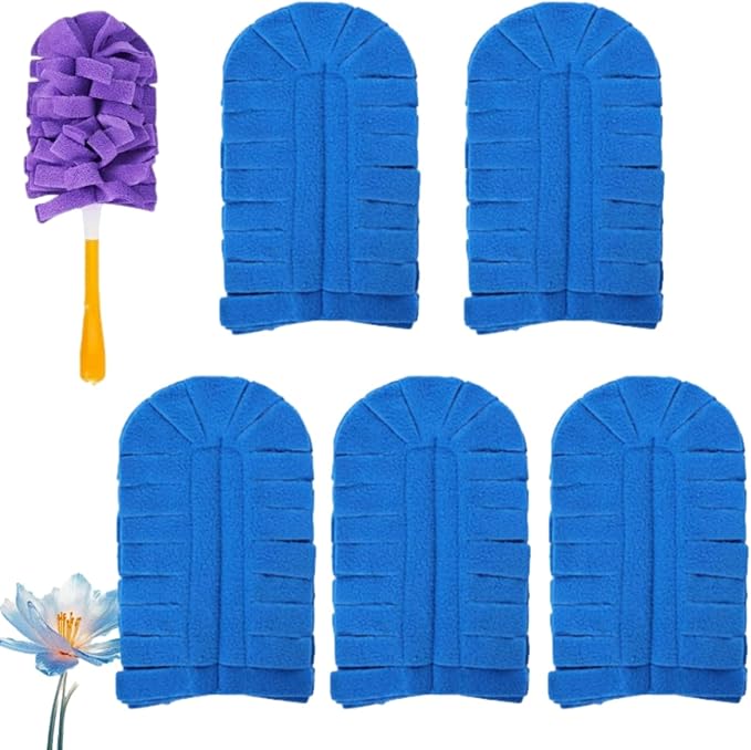 360° Electrostatic Duster Refills — The Sustainable Choice for a Dust-Free Home, Reusable Electrostatic Microfiber Duster Refills, Duster Refills Washable for Hand Duster (Blue)