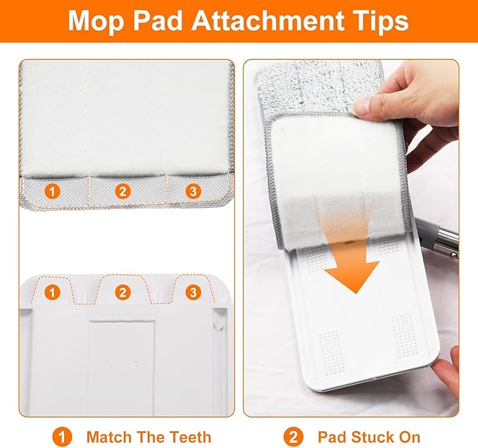 Mop Pads Mop Head Refill Washable Wet/Dry Mops Flat Compatible with Most 11-13" Hook and Loop (Velcro) Flat Mops.System Floor Care System (F-Padsx6)