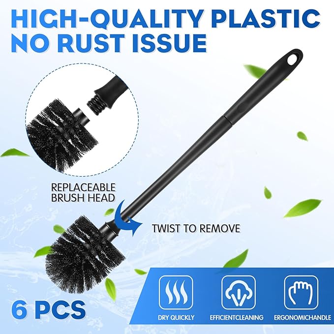 Sawysine 12 Pcs 18 Inch Toilet Plungers and 16.54 Inch Toilet Bowl Cleaning Brush Heavy Duty Commercial Plungers with Double Thrust Force Rubber Suction Cup for Bathroom Household Stores Restaurants