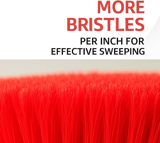 Healing Atlas Aria Red Pro Sweep Edition – 13” Wide Sweeping Surface – Heavy-Duty Magnetic Flagged Bristles – Universal Thread – Recycled PP – Deep Indoor/Outdoor Professional Sweeper (RED, ARIA)