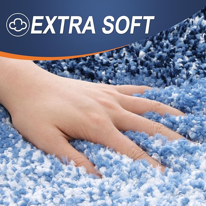 OLANLY Bathroom Runner Rugs 70x24, Extra Soft Absorbent Microfiber Bath Rugs, Rubber Backing, Quick Dry, Machine Washable Bath Mats for Bathroom Floor, Tub and Shower, Home Decor Accessories, Navy