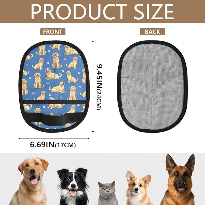 CHPGPUG Cartoon Golden Retriever Pet Hair Removal Glove for Cats & Dogs Reusable Pet Hair Removal Glove pet Hair Electrostatic Gloves