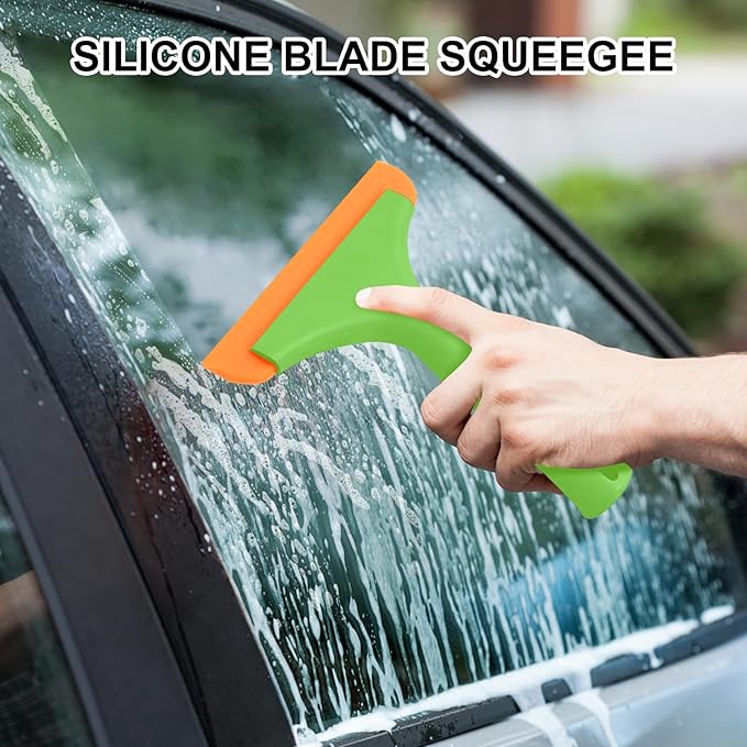 SetSail Silicone Shower Squeegee for Glass Doors Small Squeegee for Shower Glass Door Mini Squeegee for Car Window Cleaning 2 Packs, Green