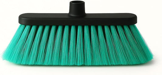 Healing Atlas Aria Green Broom Head – 13” Sweeping Width – Soft/Firm Magnetic Flagged Bristles – Universal Thread – Recycled PP – Daily Indoor Sweeper (Green, ARIA)