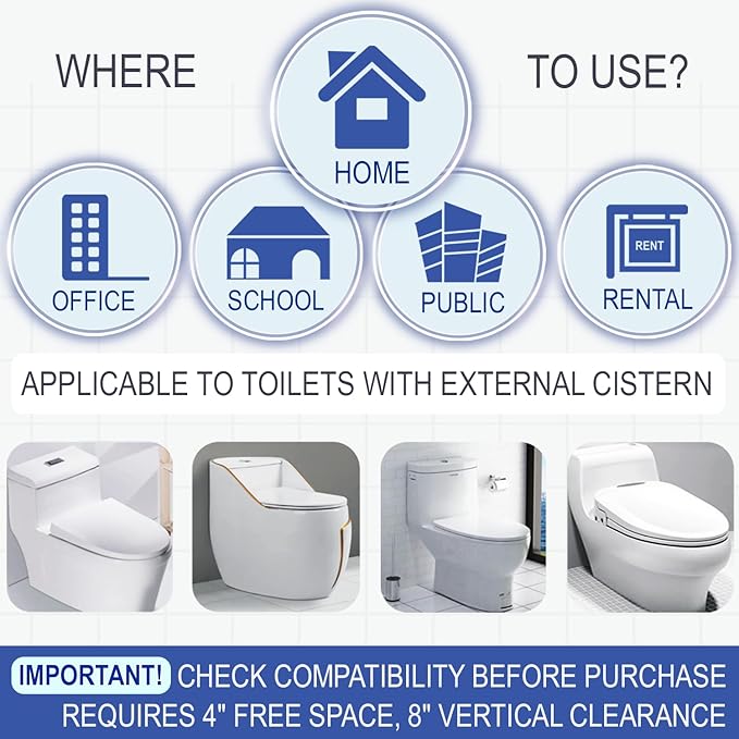 eHouse Automatic Toilet Bowl Cleaner with Refill — Antibacterial Flush-Activated Cleaning System, Long-Lasting Performance & Fresh Lemon Scent