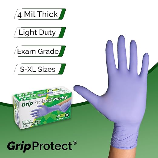 GripProtect Precise Nitrile Exam Gloves | 4 Mil | Chemo-Rated | (Large 1,000)