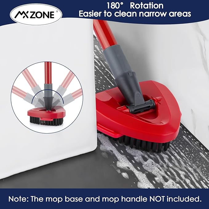 Scrubber Mop Head Compatible with O Cedar RinseClean 2 Tank System, Spin Mop Scrub Brush Head Replacement, Hard Bristle Bathroom Cleaning Brush, Tub Scrubber, Not Fit EasyWring 1 Tank