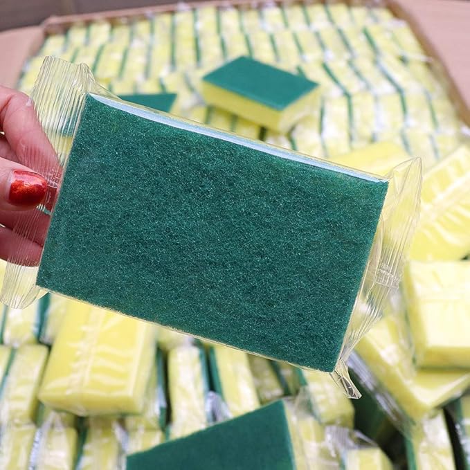 Sponge Individually Wrapped，Kitchen Dishwashing Sponge Scouring Pad Dishcloth Suitable for Travel Apartments Set of 24 PCS