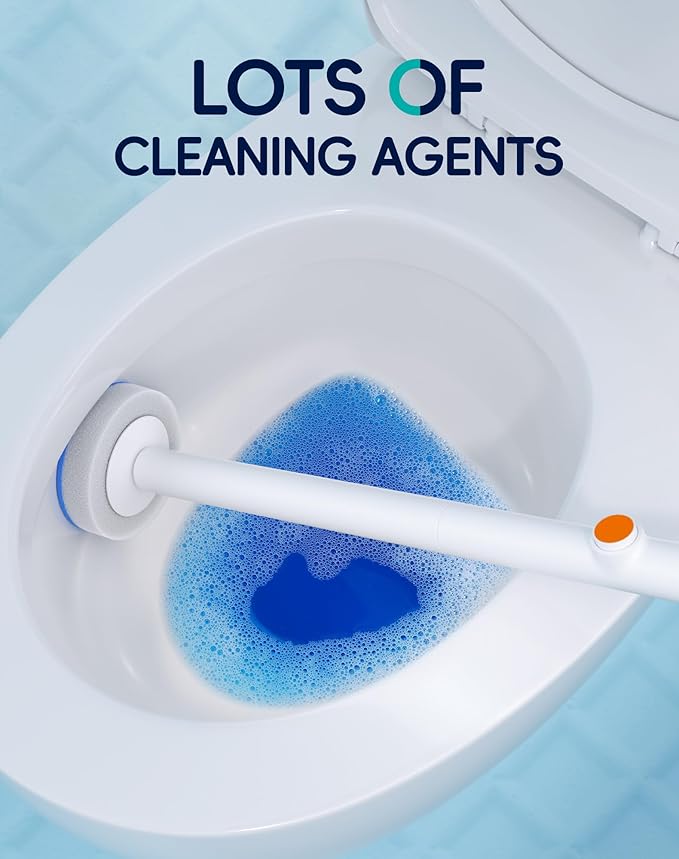 LFBEAR Disposable Toilet Cleaning System - Toilet Wand Kit with 18 High-Performance Refills, Wall Mounted Brush and Holder for Deep Cleaning Bathroom (Brush + 18 Refills)