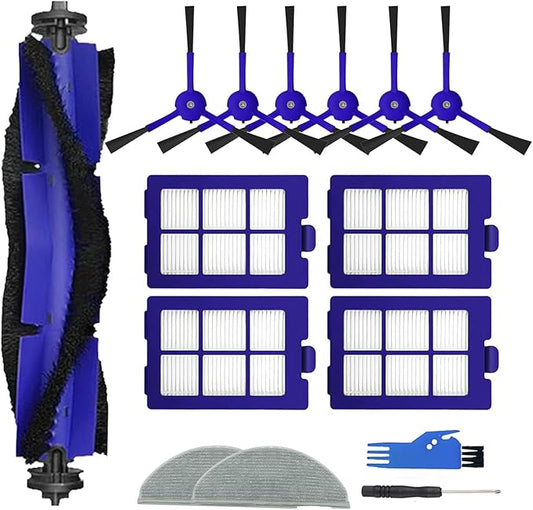 15 Pack Reusable Replacement Parts For Eufy RoboVac X8 & X8 Hybrid Robotic Vacuum(6 Side Brushes, 4 Filters,1 Main Roller Brush, 2 Mop Pads, 1 Cleaning Brush, 1 Screwdriver Accessories)