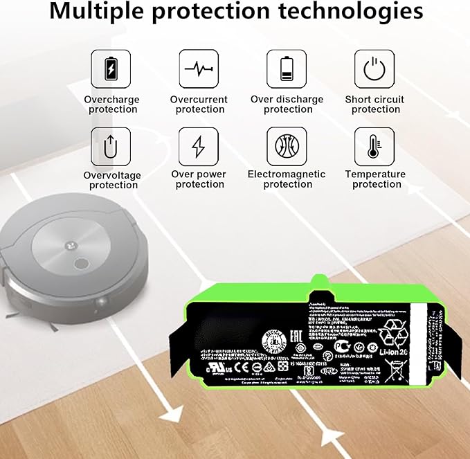 Lcenerga for iRobot Battery Replacement Roomba Battery Compatible with Roomba 890 891 895 877 860 850 805 801 700 695 690 685 680 677 675 671 670 665 652 640 614 615 500 400 Blade 15 Series 1800Li