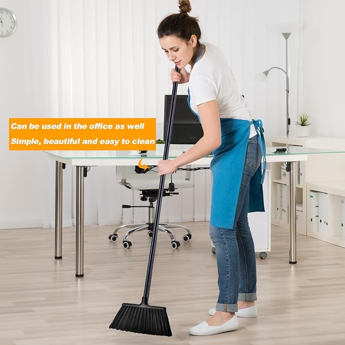 Xifando 54 Inch Long Metal Handle Household Broom - Adjustable Heavy-Duty Broom for Indoor and Outdoor Cleaning, Suitable for Homes, Garages, Kitchens, Bathrooms, Malls, Offices, and Yards