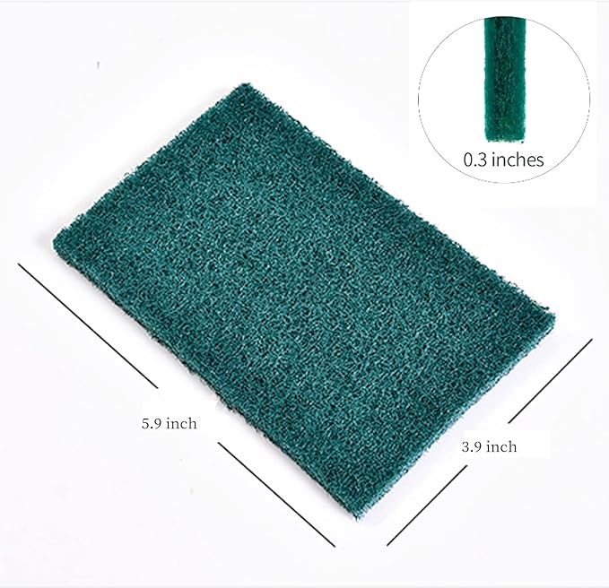 GUEICN Heavy Duty Scour Pads Sponge Dish Scrubber Non-Scratch Green Reusable Household Scrub Pads for Kitchen and Dish Cleaning Tool (12Pcs)