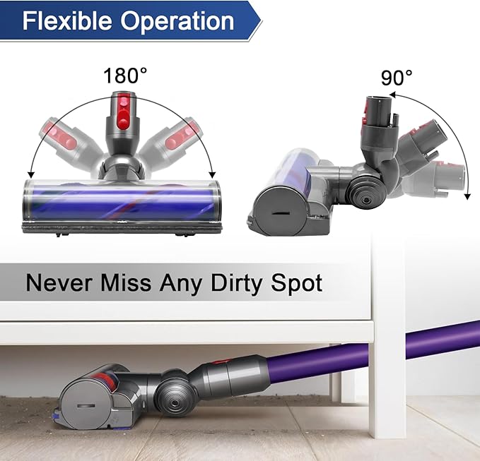 Garbage fighter Upgraded Quick-Release Motorhead Cleaner for Dyson V7 V8 V10 V11 V15 Vacuum Cleaner Head SV10 SV11 SV12 SV14 Replacement Part Electric Head for Hardwood Floor Carpets