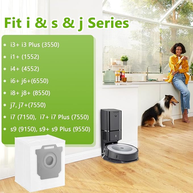 KGC 10 Pack Vacuum Bags Compatible with iRobot Roomba Vacuum Bags i & s & j Series, Replacement for iRobot Roomba i1+ i3+(3550) i4+ i6+ j6+ i7+ i7Plus j7+(7550) i8+ s9+ Vacuum Bags